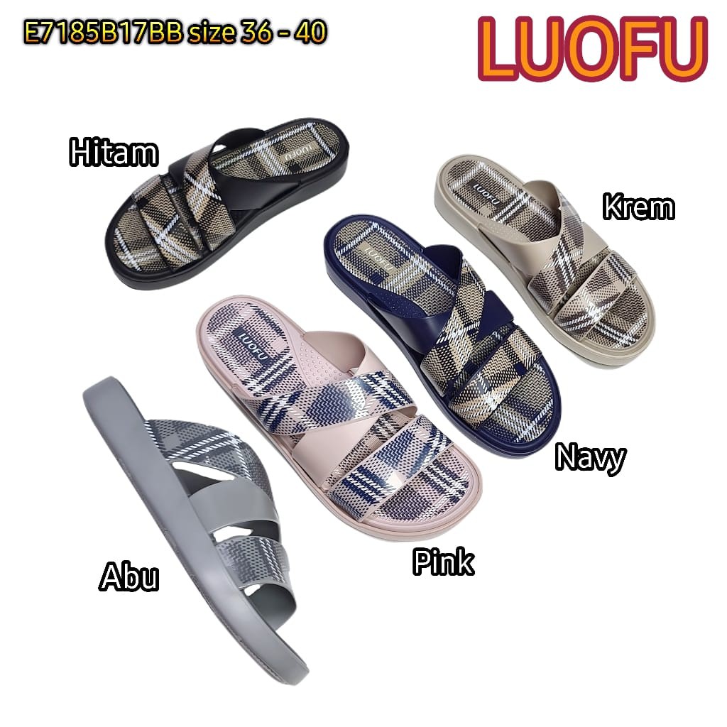 jelly sandal wanita luofu slop karet import sendal cewek selop E7185B17BB