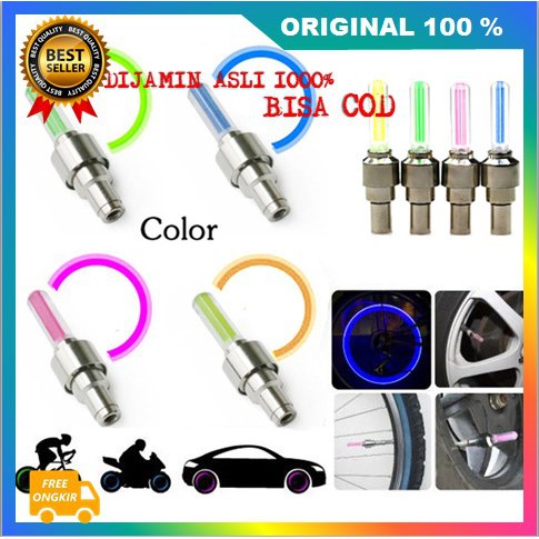 [BISA COD]Tutup Pentil Ban Nyala LED Untuk Sepeda - Motor - Mobil 100% Original