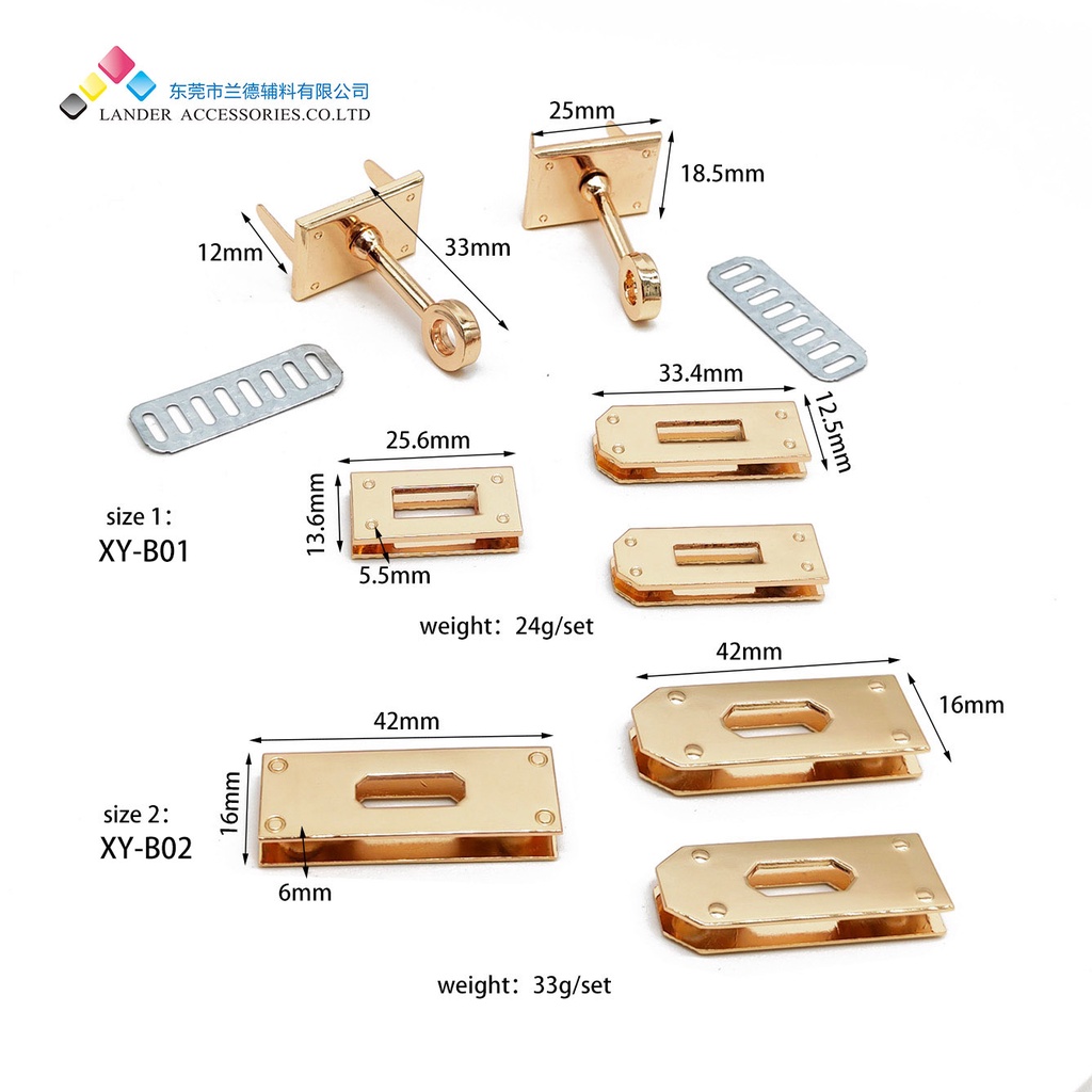 Lander Bag Lock-turn lock-kuncian tas-Tas Wanita-XY-B01/XY-B02