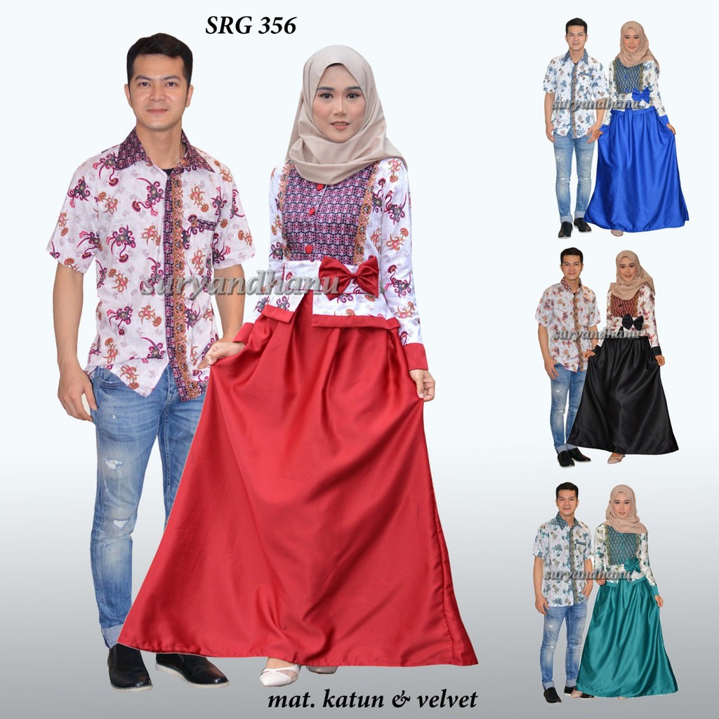 BAJU BATIK COUPLE MODEL GAMIS MASA KINI SRG 356