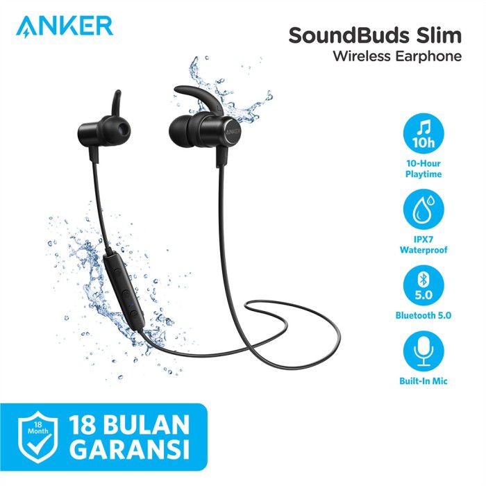 Anker SoundBuds Slim Earphone Bluetooth - SKU : A3410