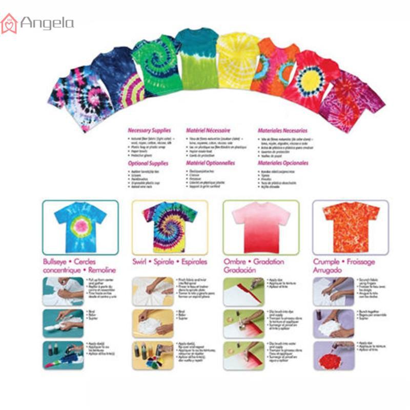 Angela 12pcs Tulip One Step Tie Dye Kit Vibrant Fabric