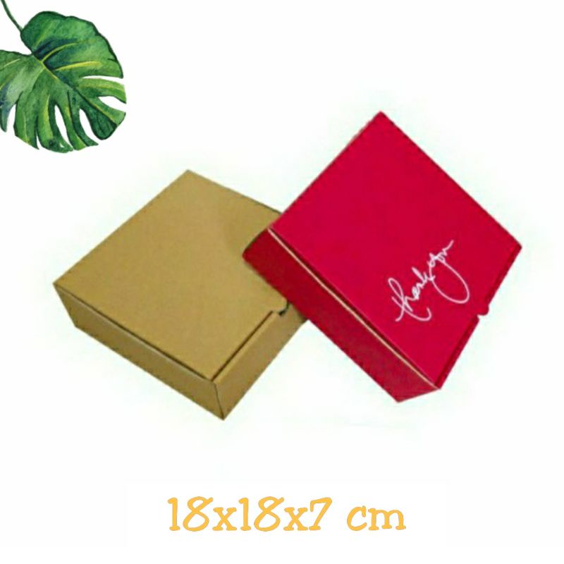 

BOX 18x18x7 cm Kardus/karton/nasi/giftbox/hampers/kue