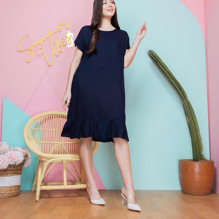 Serbuuuu.. DASTER RUFFLE WANITA BUSUI RESLETING DEPAN BUMIL KEKINIAN MODEL KOREA JEPANG REMAJA MIDI 