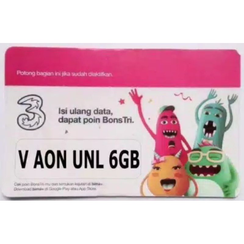 KOUTA TRI AON 6GB UNILIMITED 30 HARI