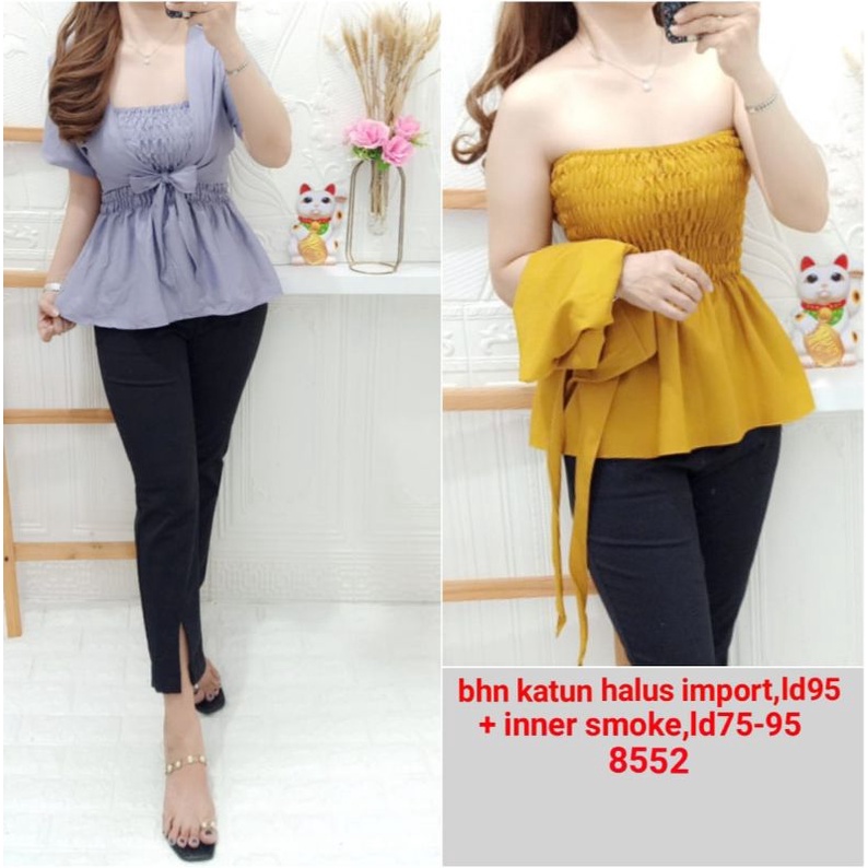 8552 Atasan bhn katun crepe LD 100 + Inner Smoke LD 80-95