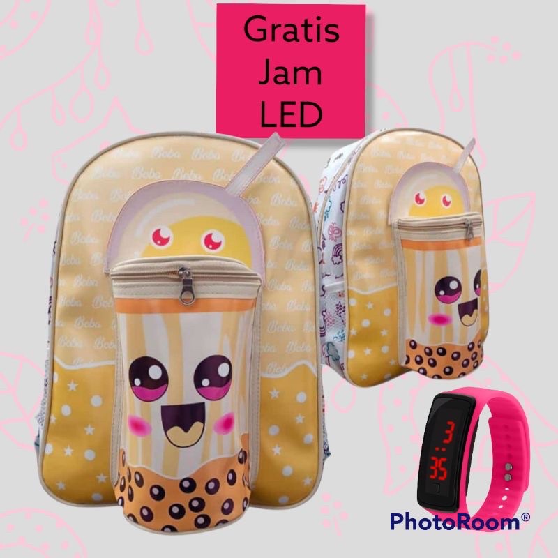 tas anak boba lucu gratis jam tangan mewah