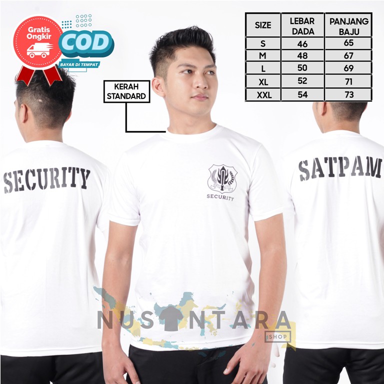 Kaos Satpam Putih Kaos Security  Putih Terbaru Kaos Satpam Terbaru Kaos Kerah Standar Satpam Baru