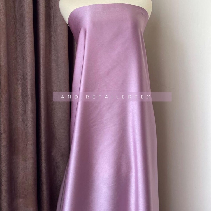 Kain Satin Maxmara Original Pure Silk 100% warna Ungu Lilac