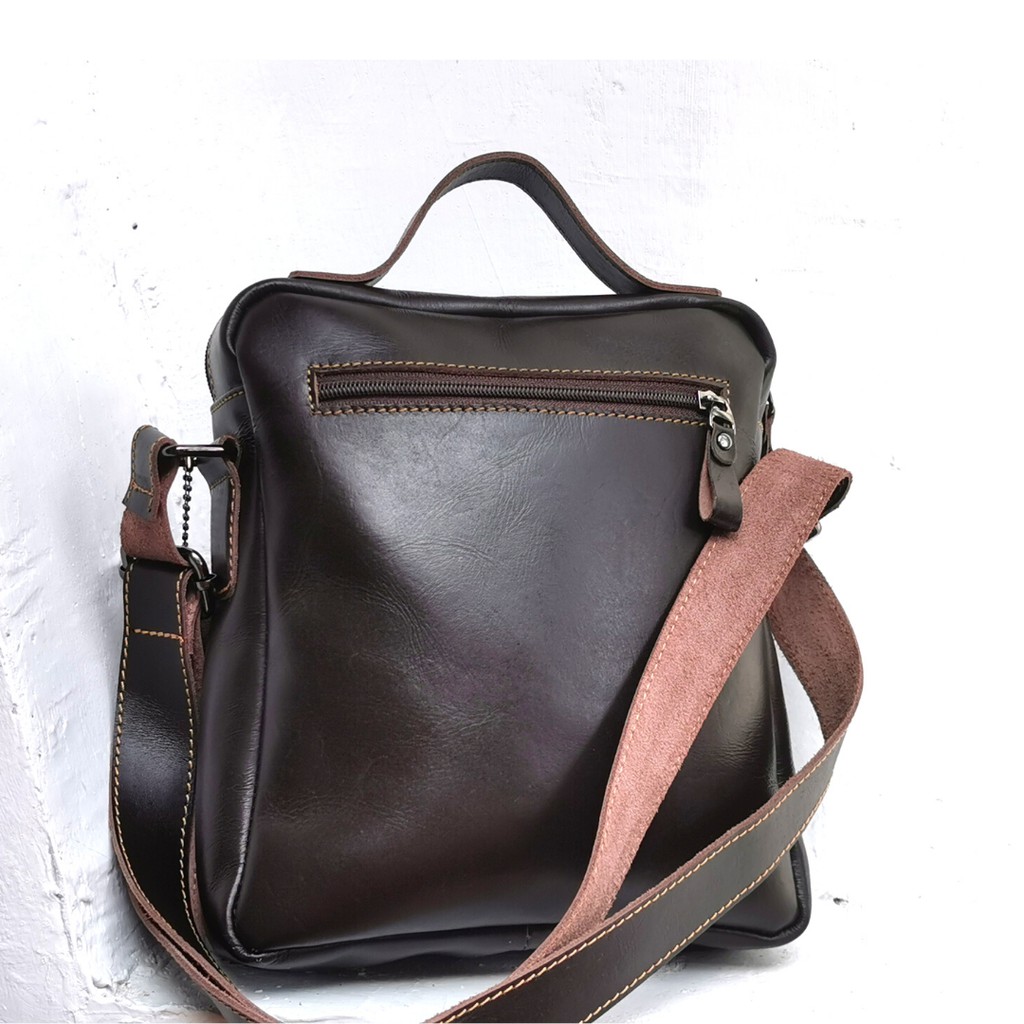 Tas kerja kulit asli selempang vintage original clasic