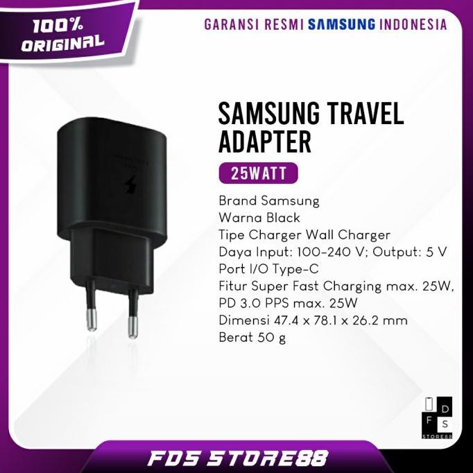 Samsung Travel Adapter 25 Watt Kepala Charger 25 Watt Original Samsung