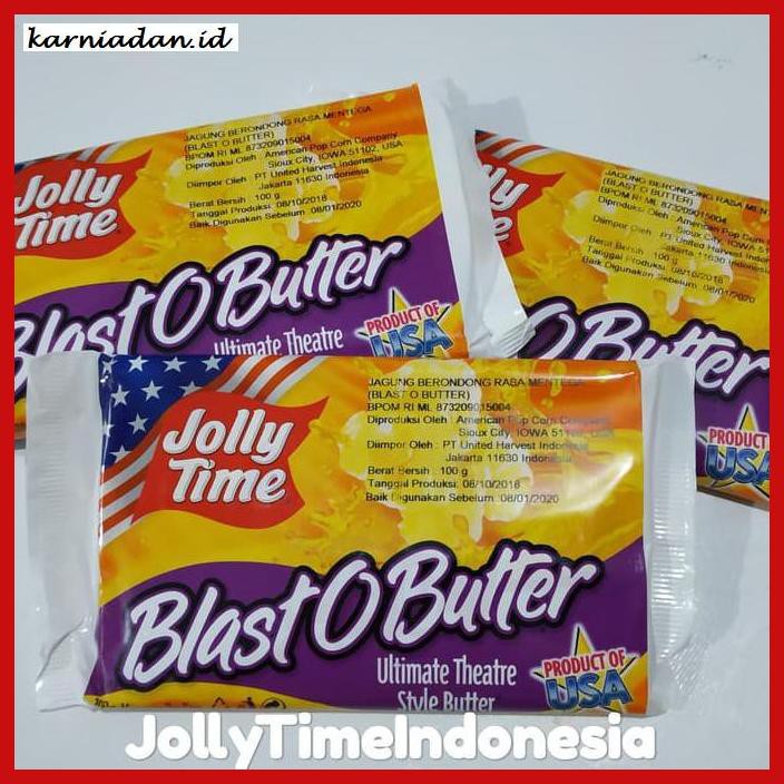 

MAKANAN-RINGAN- JOLLY TIME POPCORN BLAST O BUTTER PRODUCT OF USA (TERMURAH /GROSIR) -BERMACAM-MACAM.