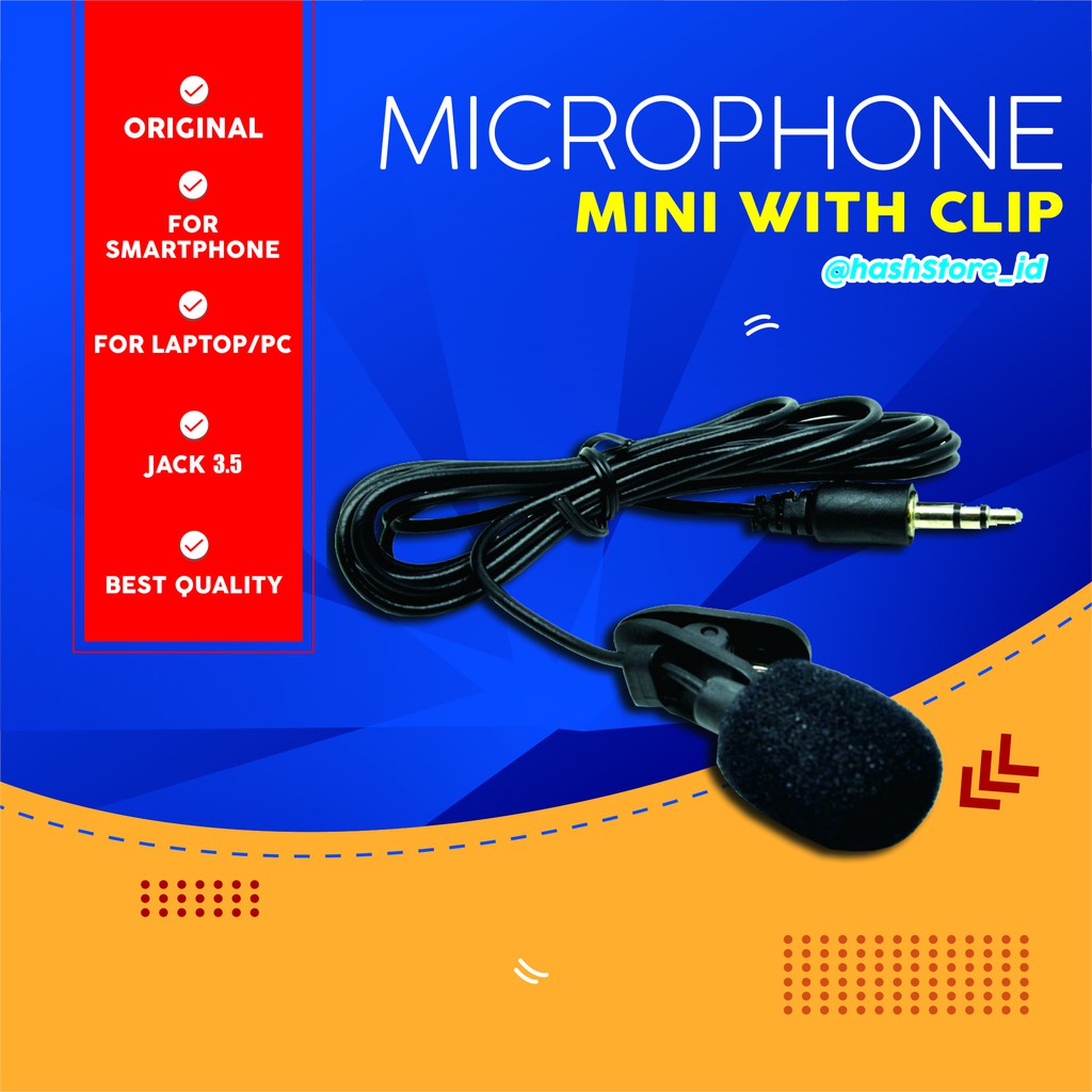 MICROPHONE CLIP 3.5 MM UNTUK SMARTPHONE LAPTOP TABLET PC