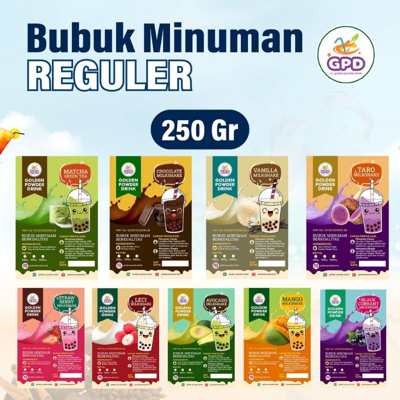 

GPD POWDER REGULER 250 GR - BUBUK MINUMAN REGULER