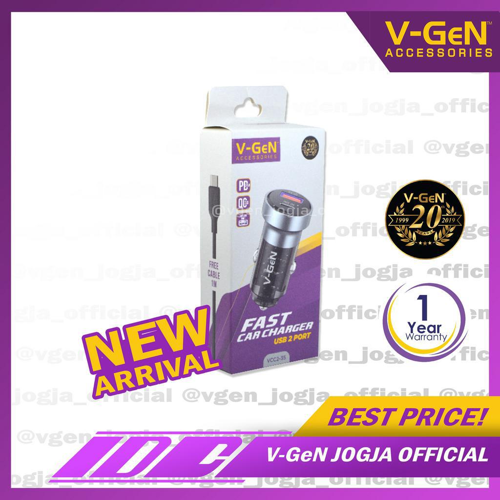 Car Charger V-GeN VCC2-35 QC3.0 PD30W Type C LED Charger Mobil