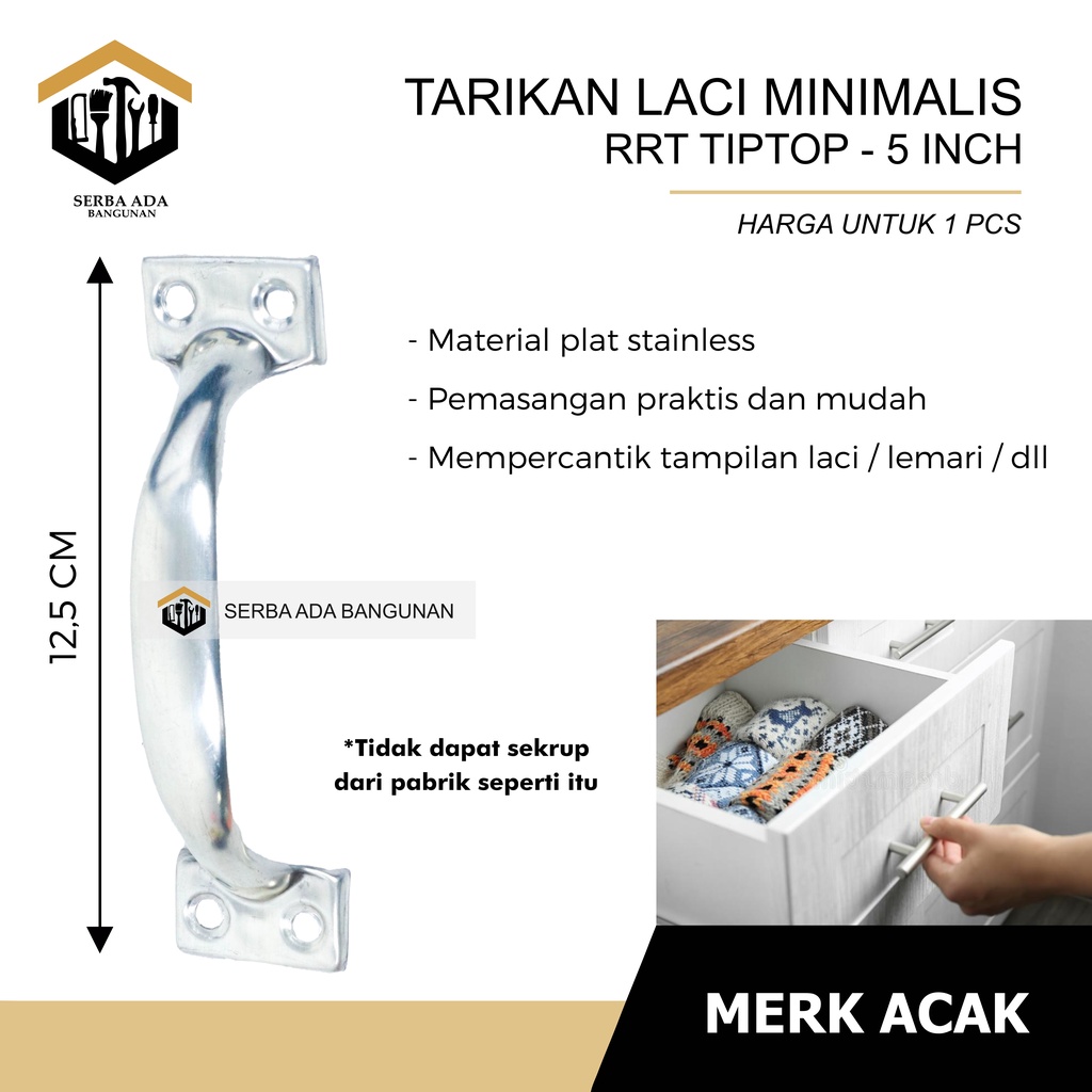 TARIKAN LACI RRT / Handle Pintu Lemari 3 4 5 inch / Handle Tarikan Pintu / Handle Laci almari