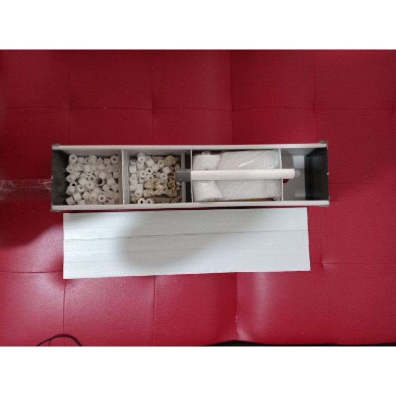 filter talang aquarium ukuran 60cm lengkap ( media + tutup)