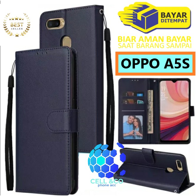 Flip cover OPPO A5S Flip case buka tutup kesing hp casing flip case leather wallet