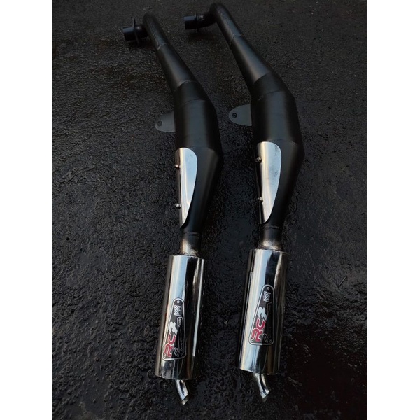 KNALPOT F1-F1z-F1zr model standar racing Perut Tameng Full crom