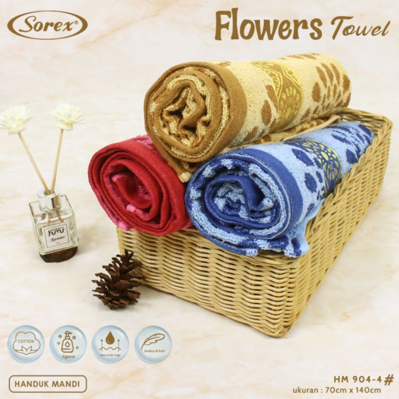 Sorex  Towel HM 904 Handuk Mandi Dewasa Cotton berkualitas Lembut Daya Serap Tinggi HM 904