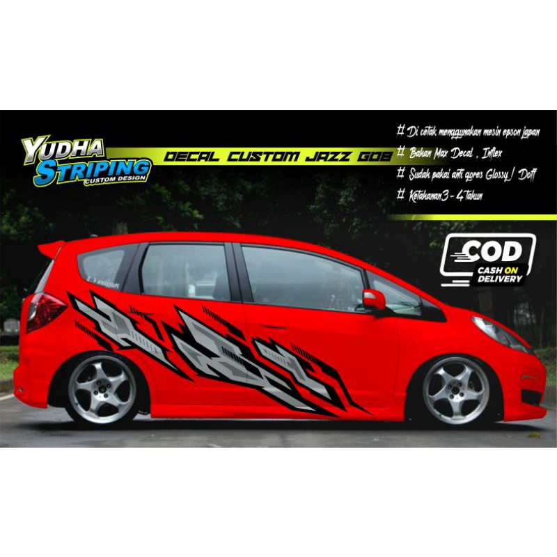 STICKER JAZZ CUSTOM / DECAL STICKER JAZZ,MOBILIO, CIVIC,SIGRA,VIOS,DLL / STIKER MOBIL CUSTOM