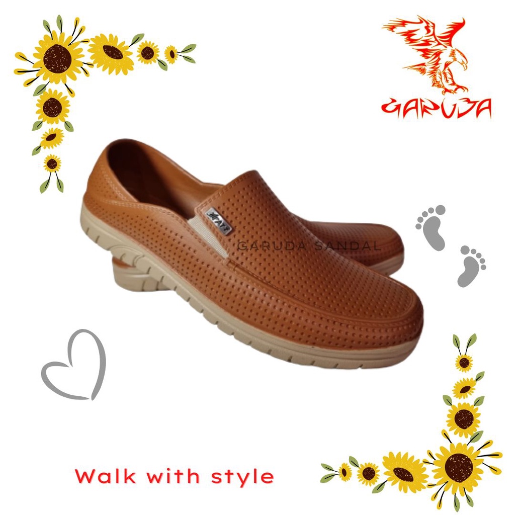 Sepatu Slip On Pria ATT AWKN 596 Karet Pria Pantofel Trendy Formal Tahan air