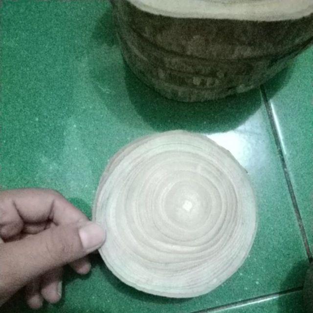Wood Slice Potongan Kayu Jati Diameter 9 - 10 Cm