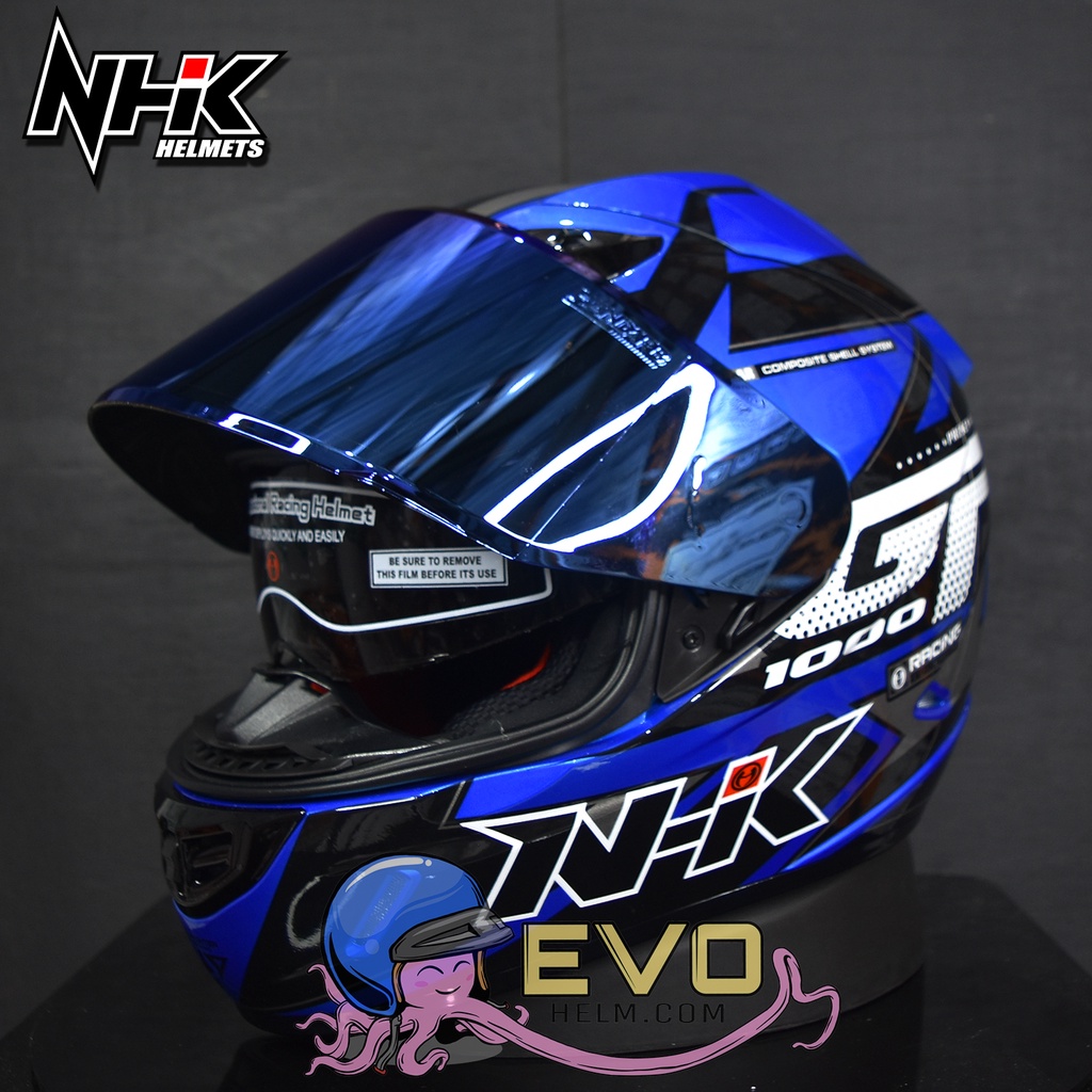 NHK GP 1000 PAKET GANTENG - NHK GP1000 STAR BLUE ORIGINAL HELM RACING NHK GP TERBARU ( ONGKIR 2KG SAJA )