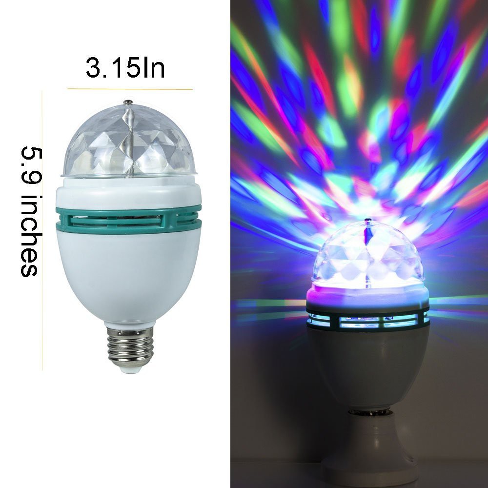 Lampu Disco LED Hias Disko Rotating Light RGB Berputar Party Light Full Colour 3 Watt