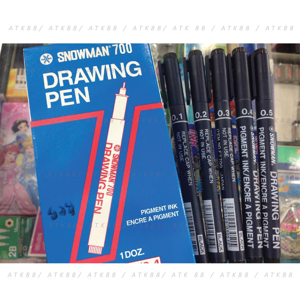 Drawing Pen Snowman FT700 / 0.8 - Black | Shopee Indonesia