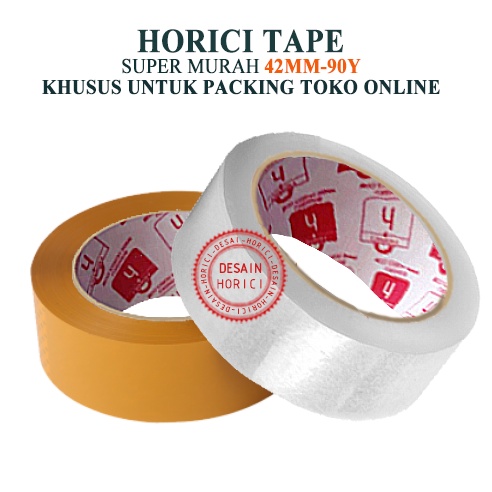 HORICI TAPE 42mmx90Y KHUSUS UNTUK PACKING TOKO ONLINE MURAH / FULL PANJANG LAKBAN BENING DAN COKLAT ISOLASI