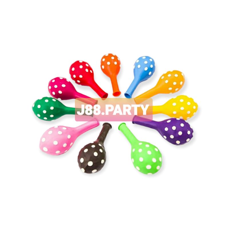 BALON POLKADOT 12 INCH / BALON POLKADOT 12" / BALON POLKADOT MIX TEBAL ISI 100 PCS / BALON POLKADOT 
