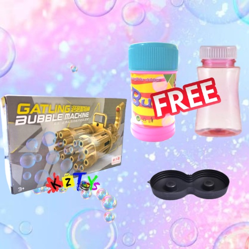 FREE ISI ULANG MAINAN ANAK GATLING GUN PISTOL BUBBLE MAINAN ELECTRIK BUBBLE GUN TIKTOK