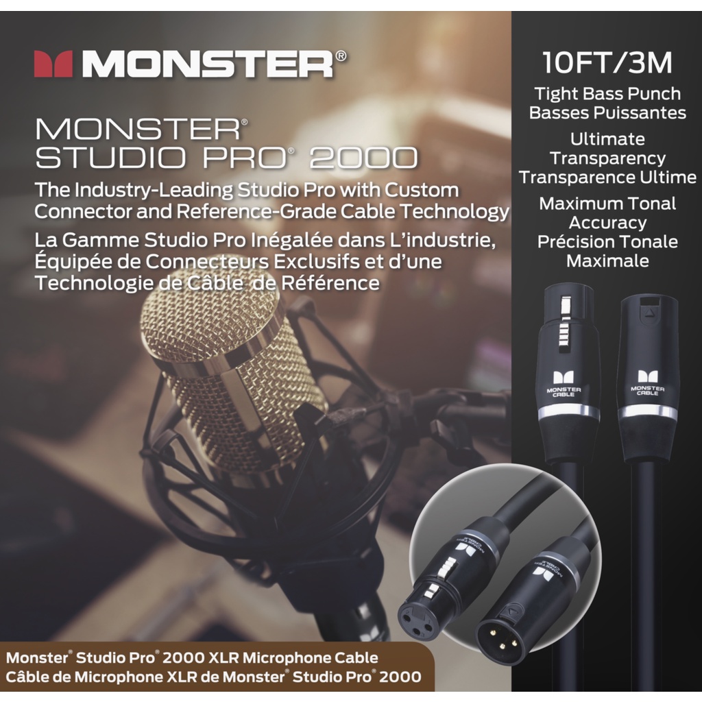 Monster Prolink Studio Pro 2000 10 ft Microphone Cable