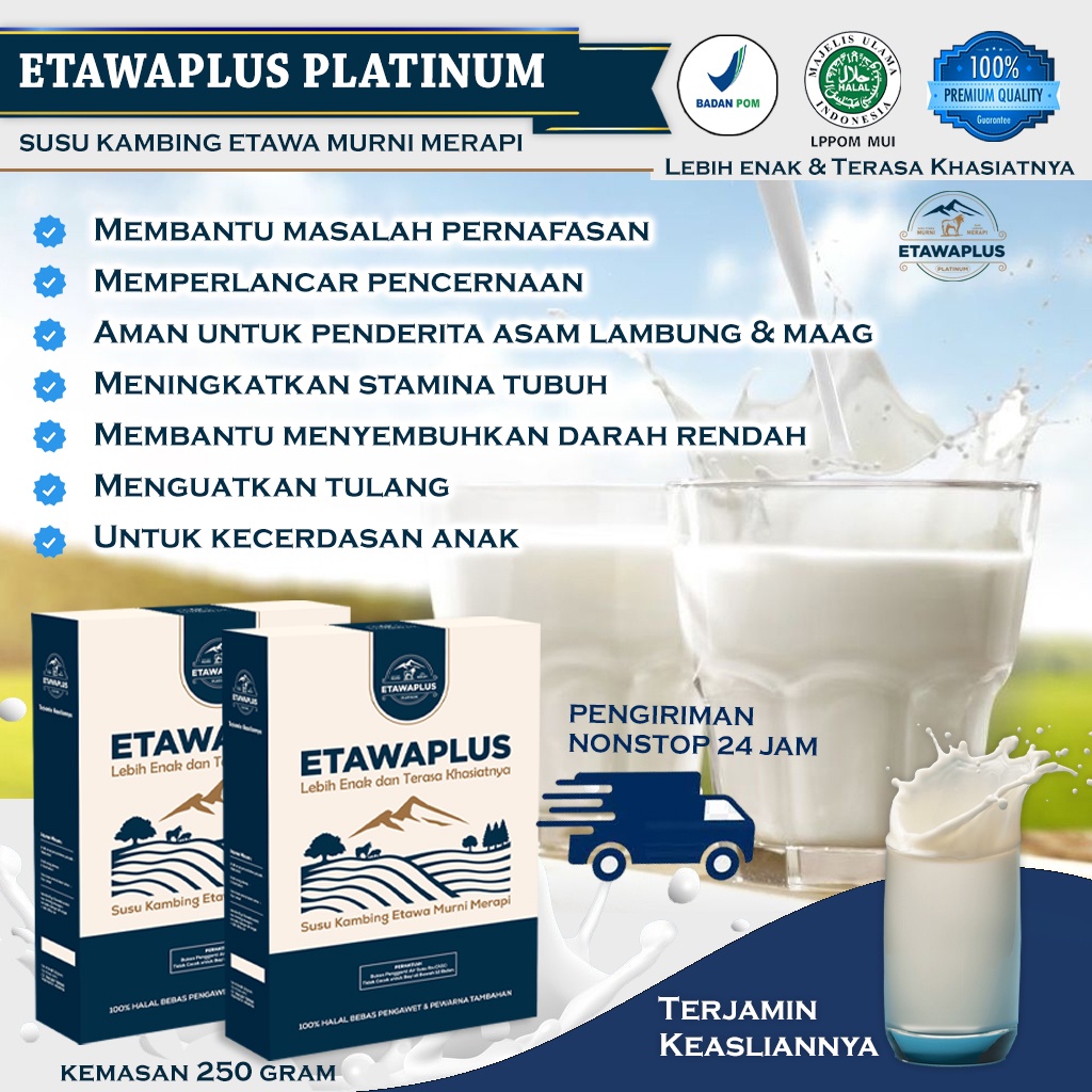 Susu Etawa / Susu Bubuk Etawa / Etawaplus Platinum / Etawaplus / Etawaku / Etawaku Platinum / Susu Etawa Premium kemasan 250gram