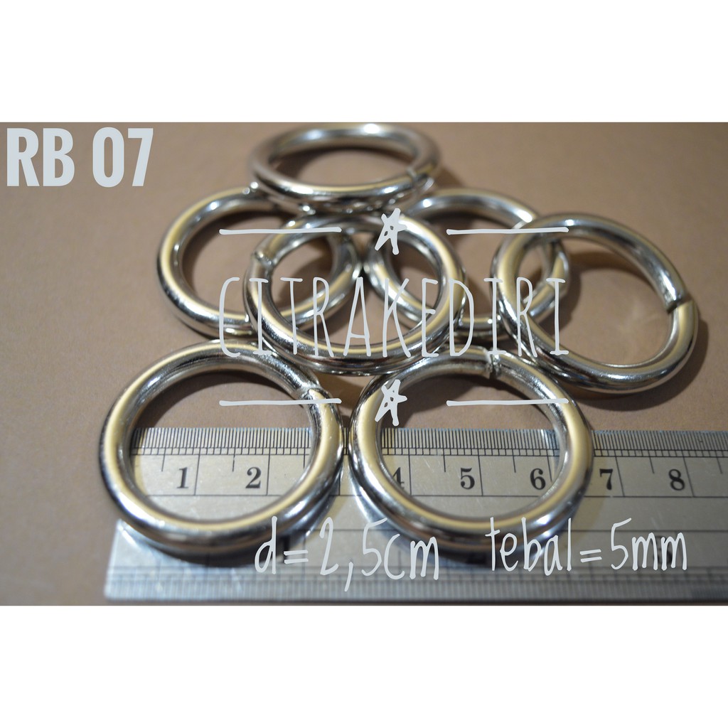 Ring Bulat Nikel 2.5 cm - 5 mm -aksesoris tas