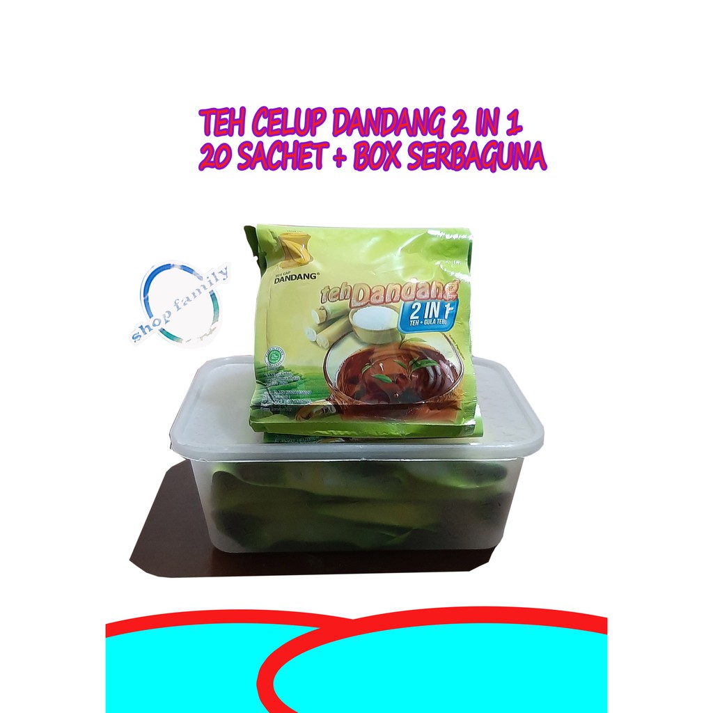 

TEH DANDANG CELUP "2 IN 1 TEH+GULA TEBU+BOX SERBAGUNA" 20 SACHET