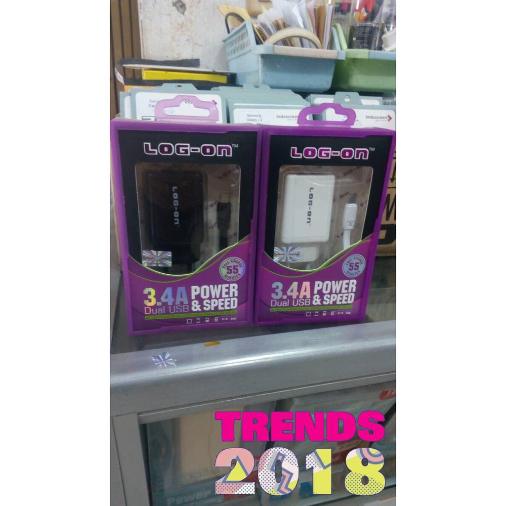 PROMO HARGASEPESIAL Charger Log-On 3.4 Ampere Carger Log On 3-4 amper carjer casan USB