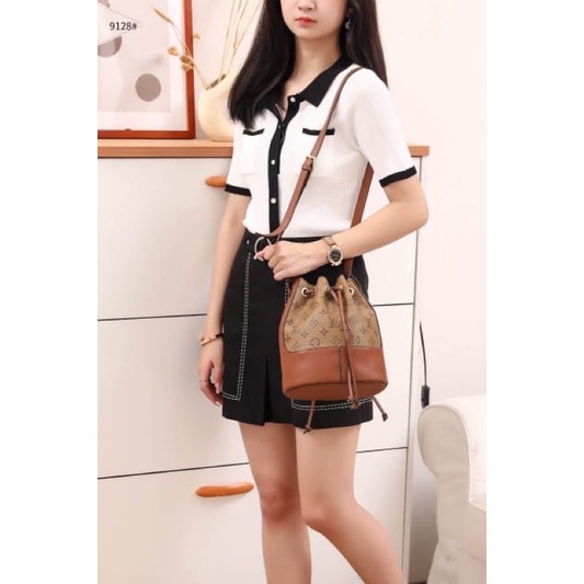 Tas Louis Vuitton Mini Bucket Bag 9128 Platinum