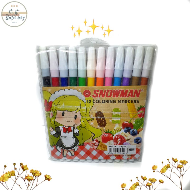 

[COLORING MARKER] Snowman Spidol 12 pcs Coloring Marker