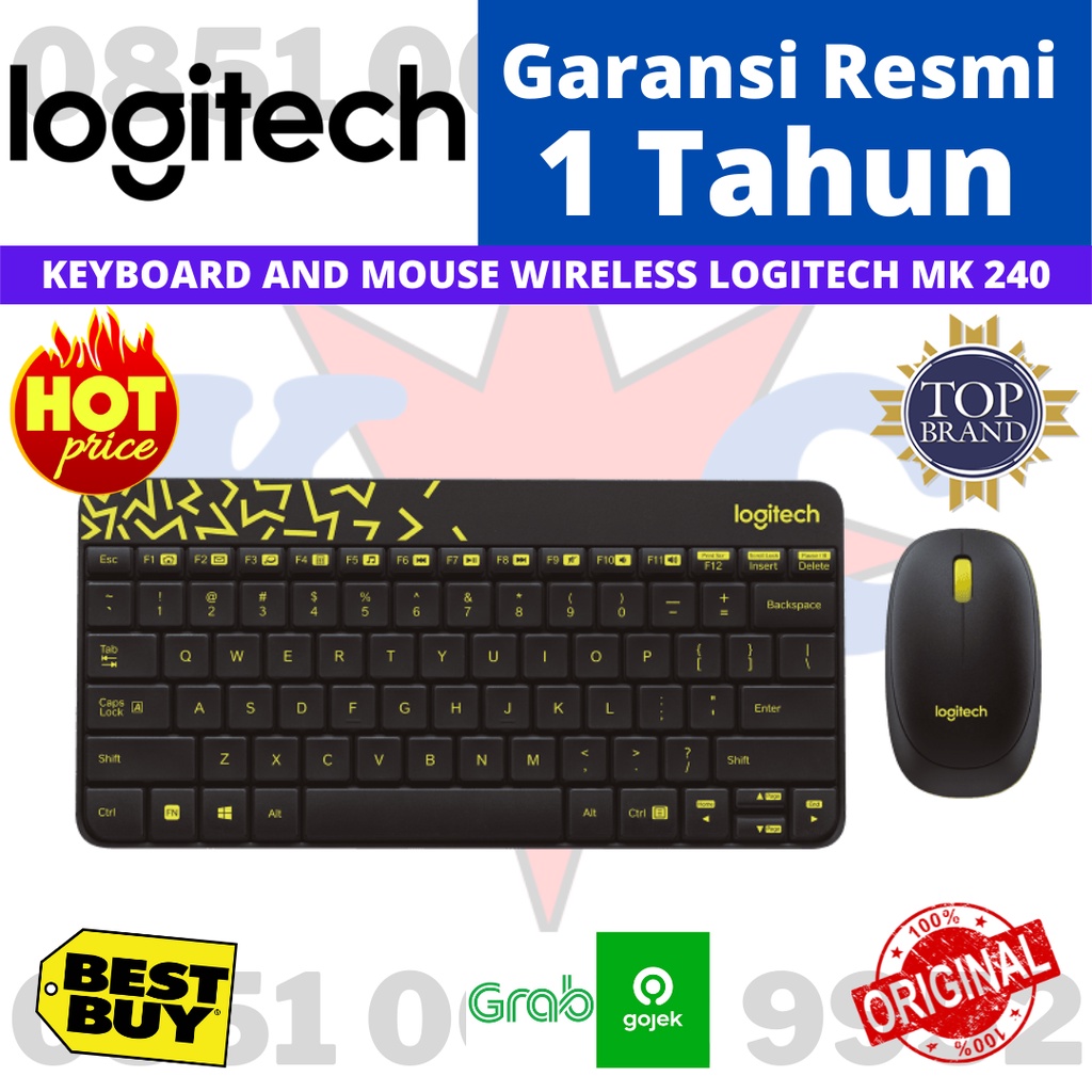 Keyboard Mouse Wireless Logitech MK 240 MK240