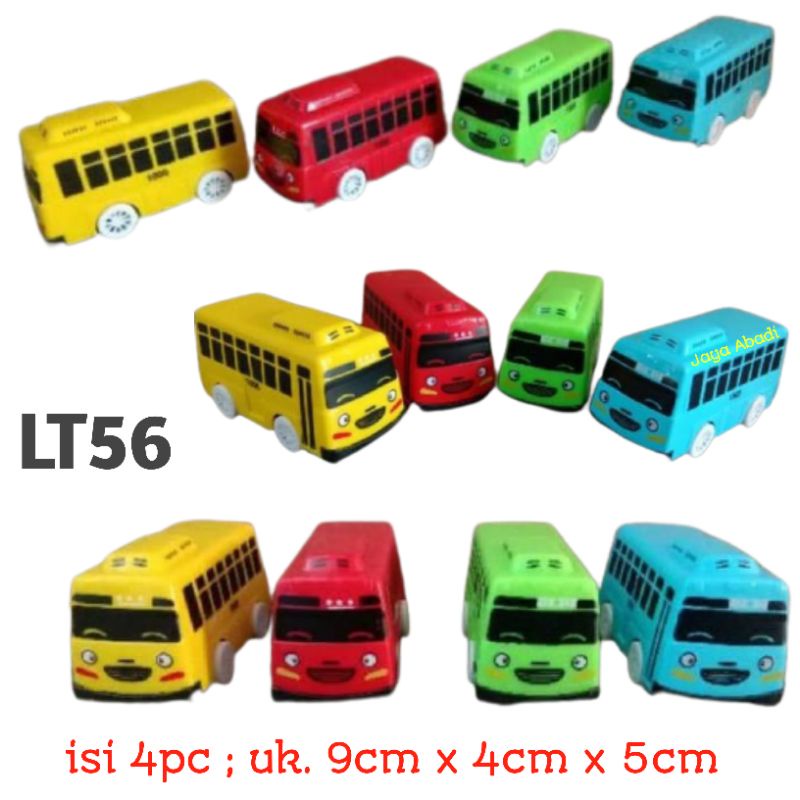 LT 56 - Mainan Mobil Bus Tayo isi 4pc mesin Pullback LT56