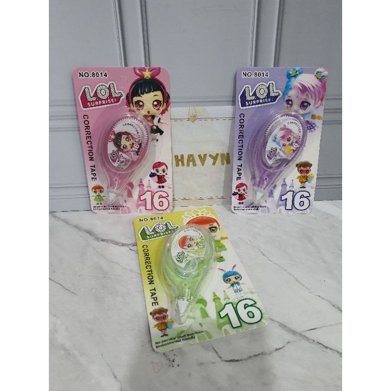 TIPEX ROLL/correction tape/tip-ex kertas/tipe-x karakter lucu kecil-LOL 16M