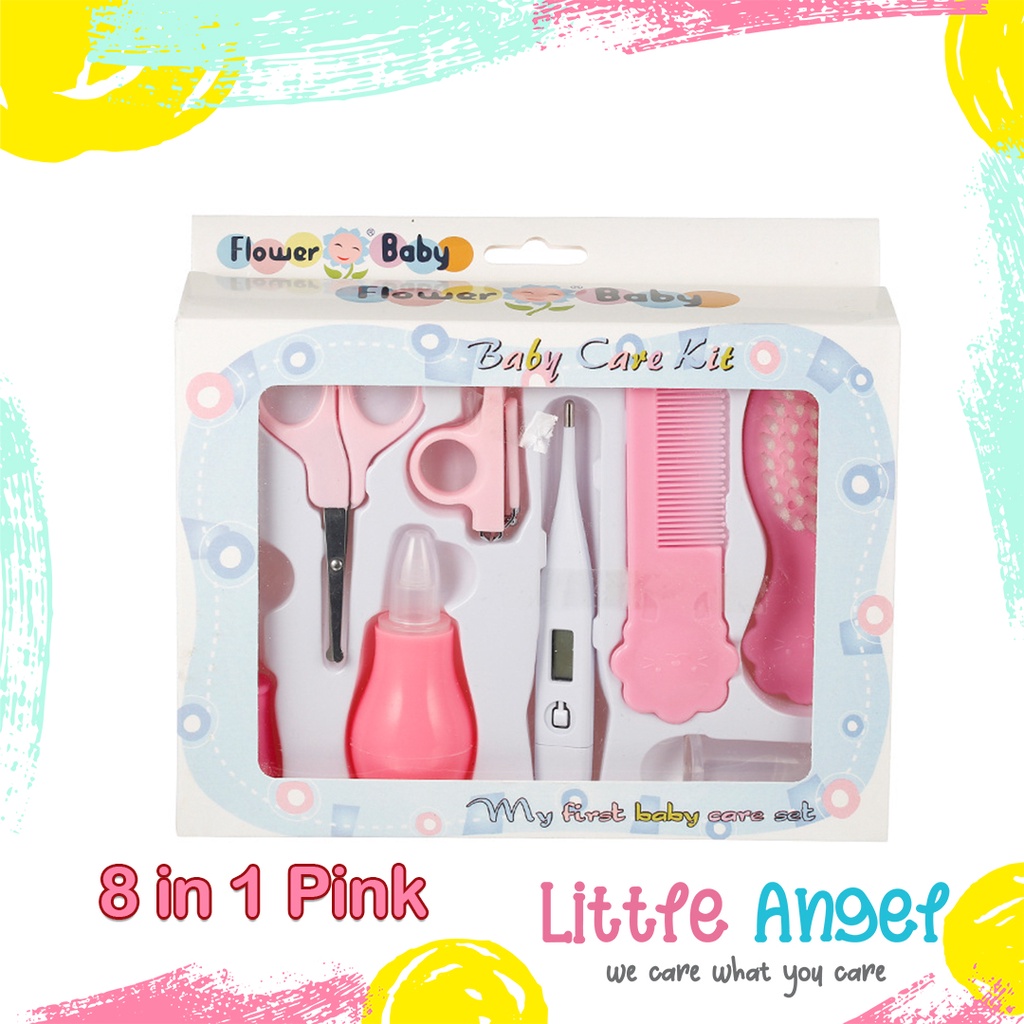 BABY CARE NAIL KIT SET Alat Perawatan Bayi 10in1 Sisir Gunting Bayi Hadiah Lahiran Newborn Gift COD-8in1 Termo Blue