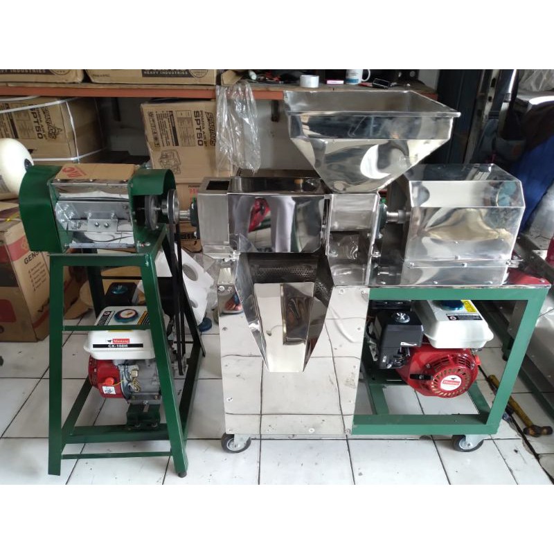 Paket Mesin Parut Kelapa + Engine Gx160 × Mesin Peras Santan + Engine Gx200