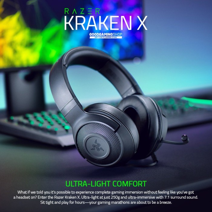 HEADSET GAMING MURAH RAZER KRAKEN X MULTI PLATFORM WIRED GAMING HEADSET BERGARANSI