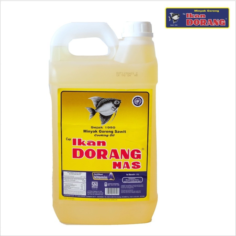 

Minyak Goreng Ikan Dorang Mas 5Lt (Minyak Sawit)