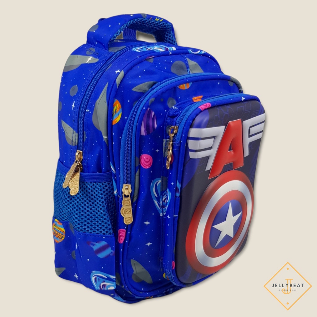 TAS RANSEL 12 INCH DOMPET PAUD - TK KARAKTER - CAPTAIN AMERICA