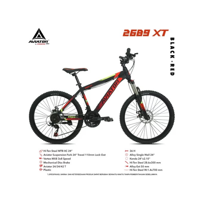 Sepeda MTB 24 Aviator 2689 XT 3x8 Speed