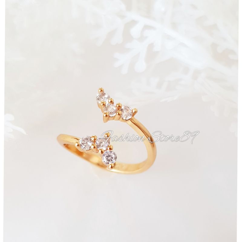 Cincin Flexibel Free Size Permata Love impor perhiasan lapis emas 18k yaxiya Xuping Bestquality